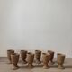 Lot of 8 vintage beige and brown enamelled stoneware mazagrans from the 1970s.
