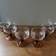 Set of 6 vintage Champagne glasses, amber base