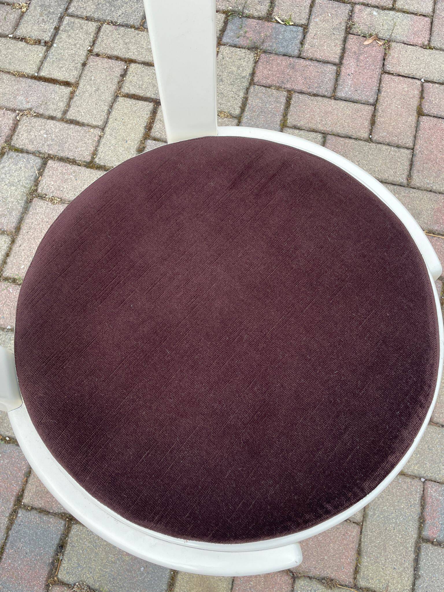 Lacquered wooden chairs with fabric, 1970s, set of 4