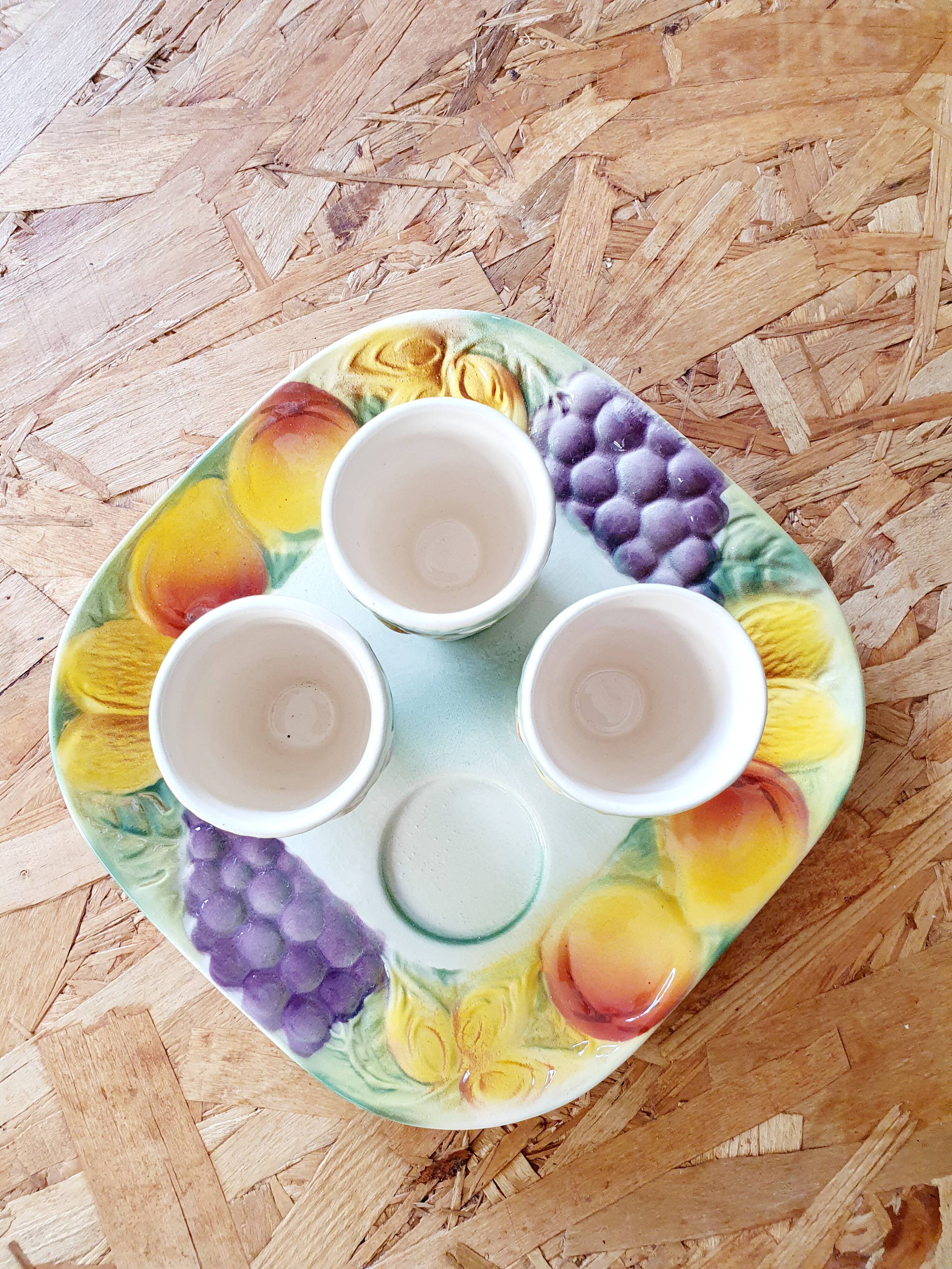 Saint Clément set of cockerels and slip tray