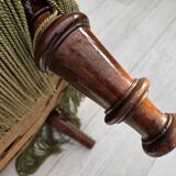 1960s, Danish 2-seater sofa, green furniture velour, beech wood.