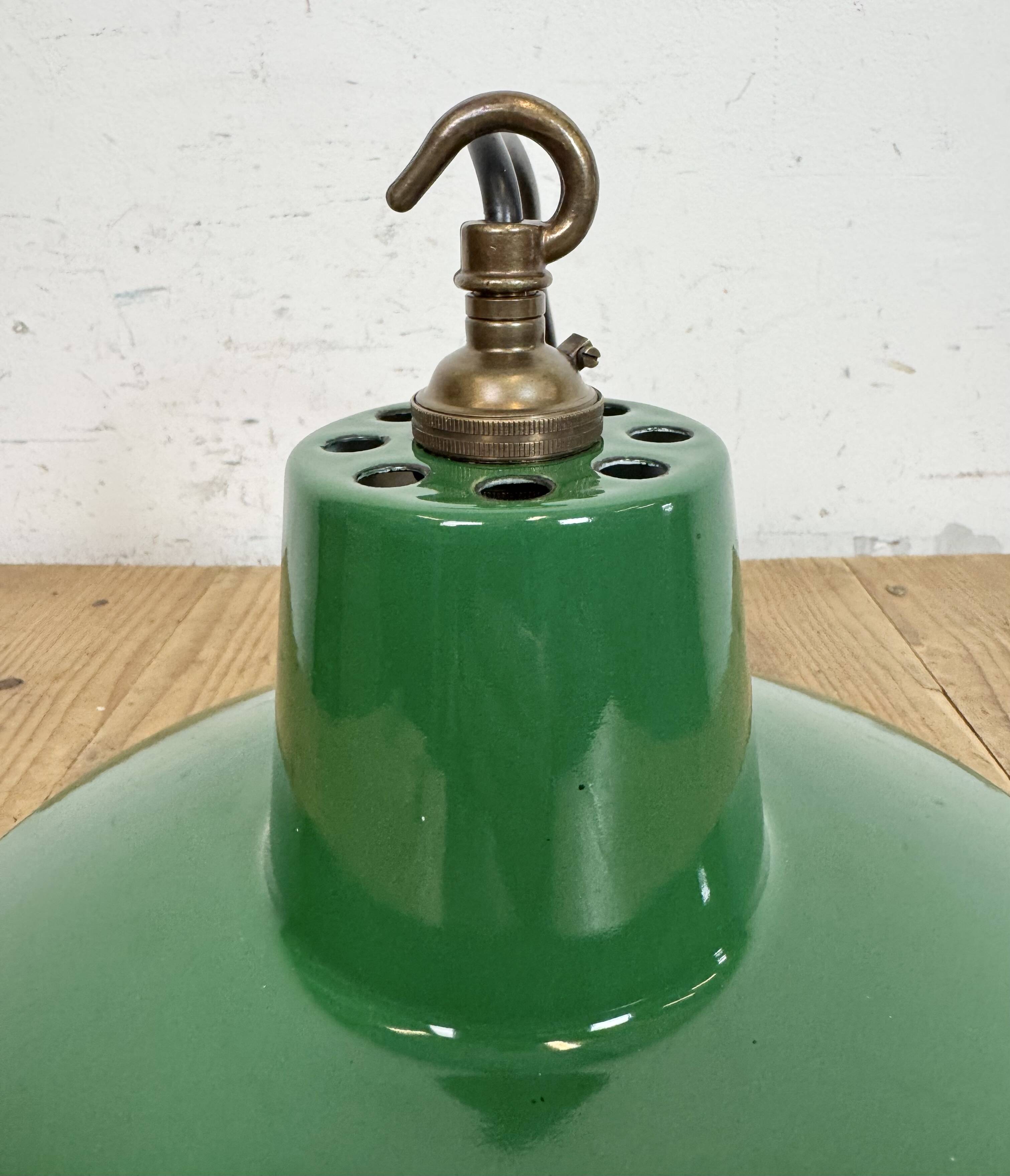 Industrial Green Enamel Factory Pendant Lamp , 1960s