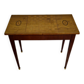 Game table / antique console with marquetry top – Louis XVI style