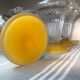 Set of 5 frosted yellow vintage ice cups