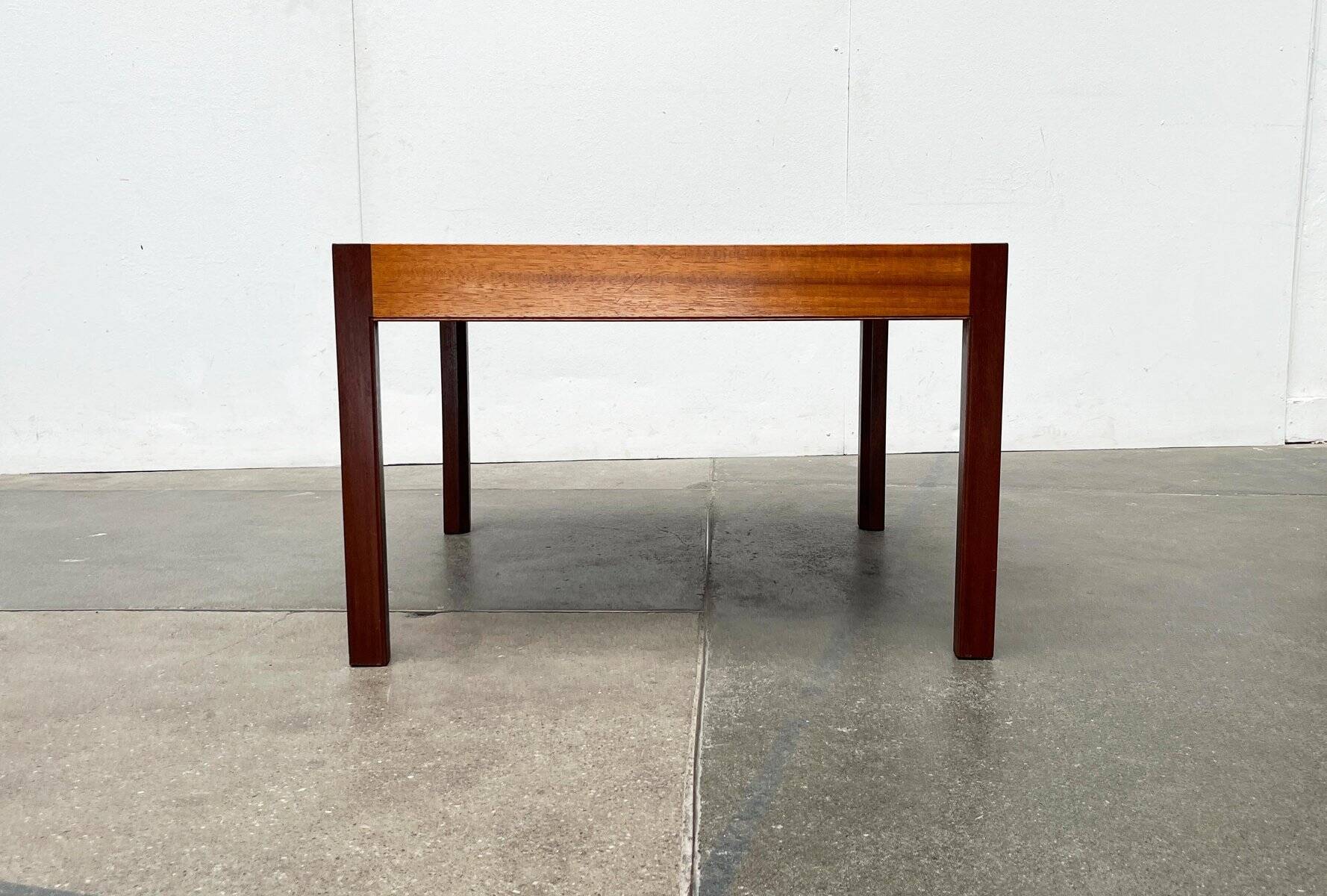 Mid-century teak and walnut side table, 1960s.