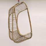 Hanging shell armchair 60's rattan