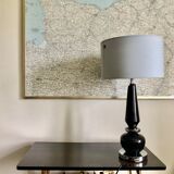 Lamp 1970 black glass and chromed metal
