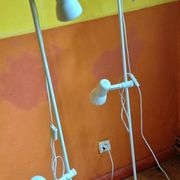 Paire de lampes de sol italiennes multi-réglables avec 2 projecteurs, années 1970.