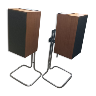 Vintage speaker pair and support maja elipson