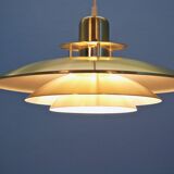 Lampe à suspension danoise en laiton, années 1980