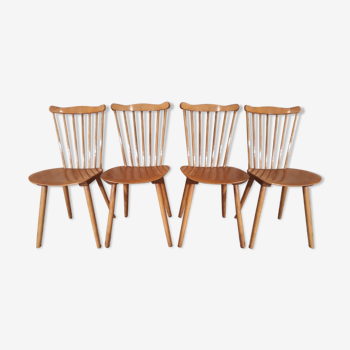 Série de 4 chaises Baumann modéle "menuet" style scandinave 1960