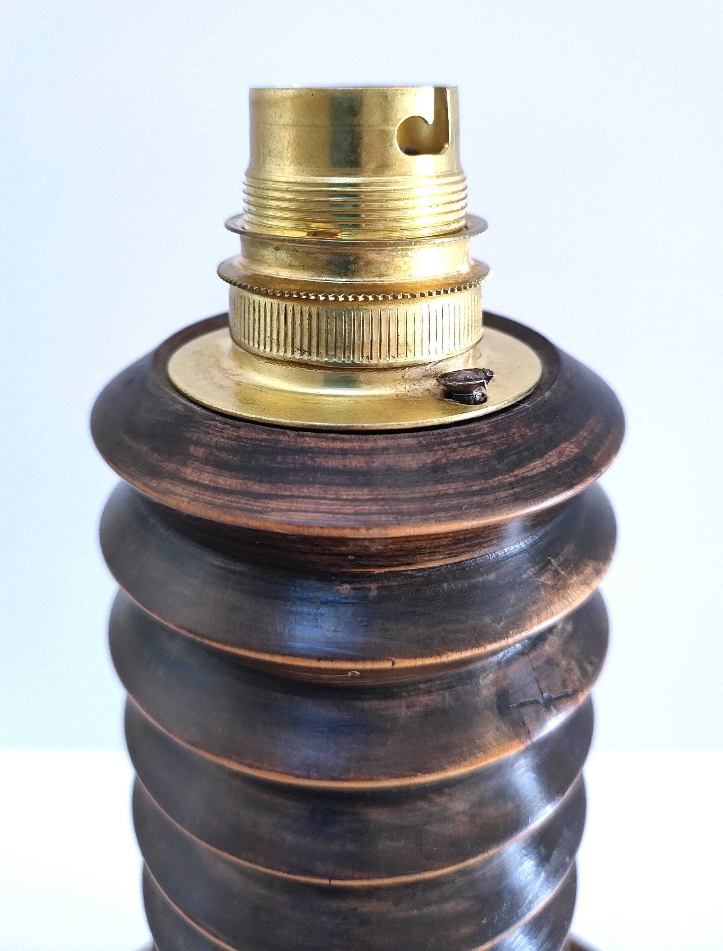 Pied de lampe bois massif par Charles Dudouyt