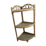 Rattan corner shelf