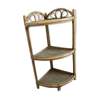 Rattan corner shelf