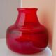 Red glass vase by Erik Höglund for Bodafors, 1960s