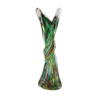 Murano vase in speckled twisted glass 1960s