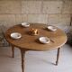 Round walnut table – modular with drop leaves – charming country chic