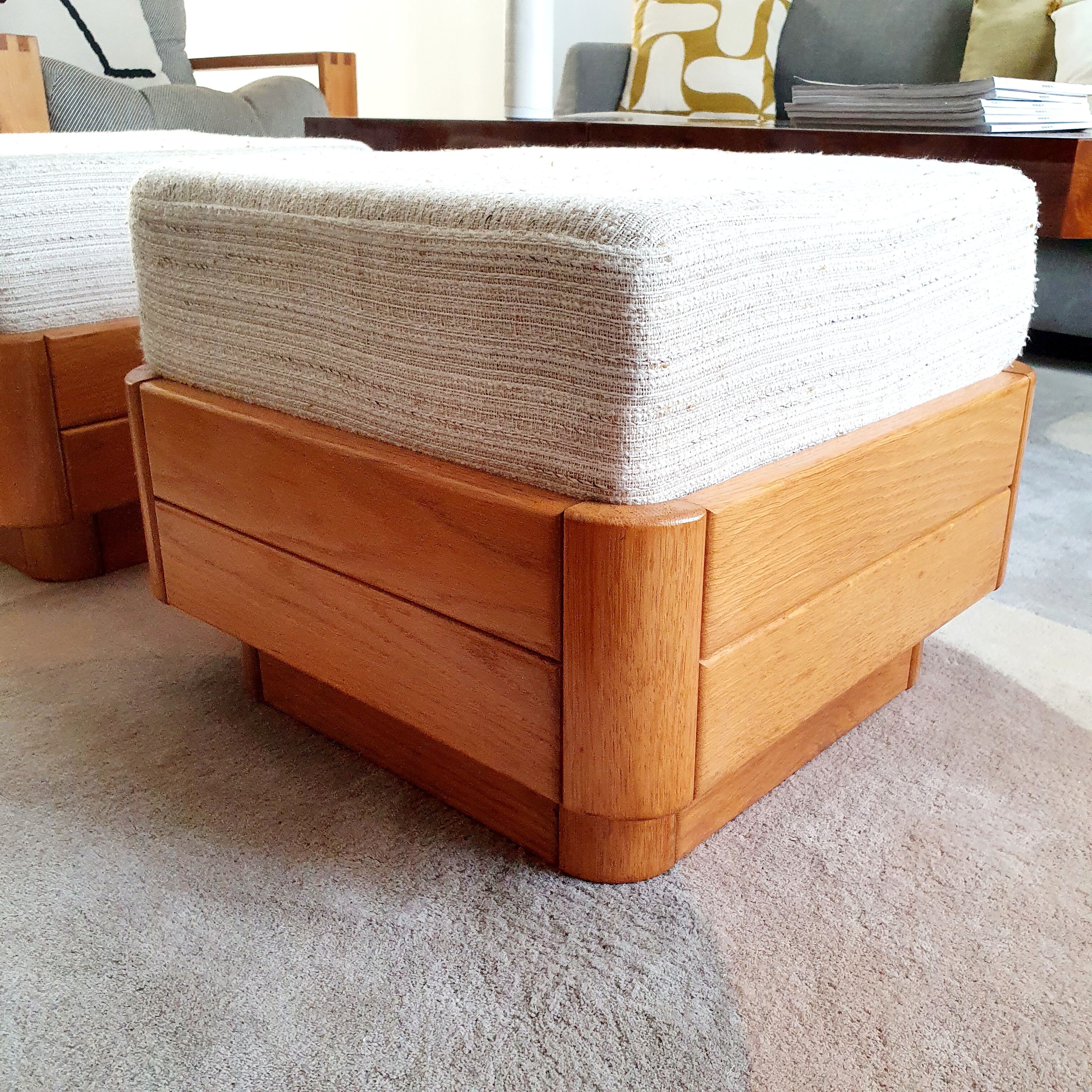 Pouf en bois d'orme