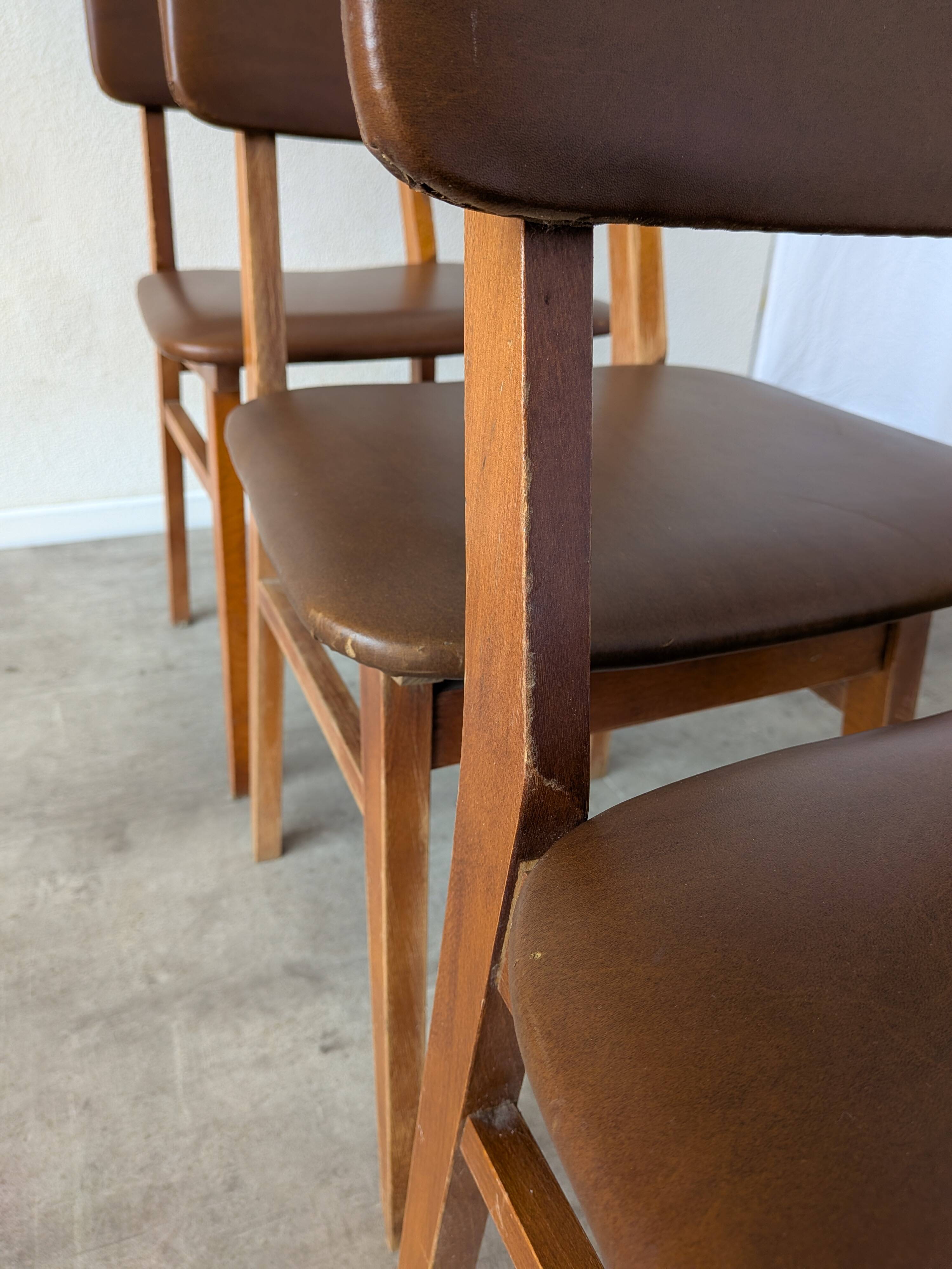 Vintage STOL Kamnik Dining Chair: 1970s Yugoslavian Mid-Century Leather Bis