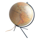 Vintage world map, old illuminated planisphere, terrestrial globe