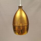 Old brass hanging lamp, which we believe is made from the drum of one of the very old coffee grinder