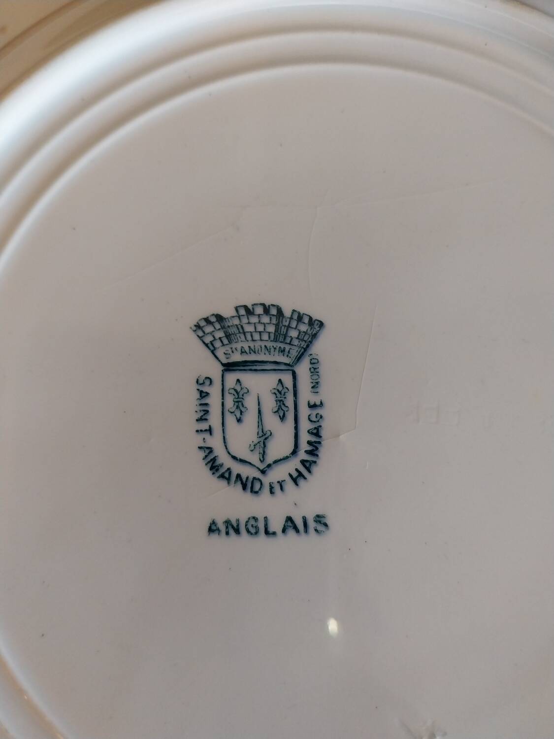 Soup plate iron earth st Amand and Hamage