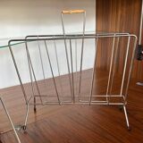 Vintage gold metal magazine rack
