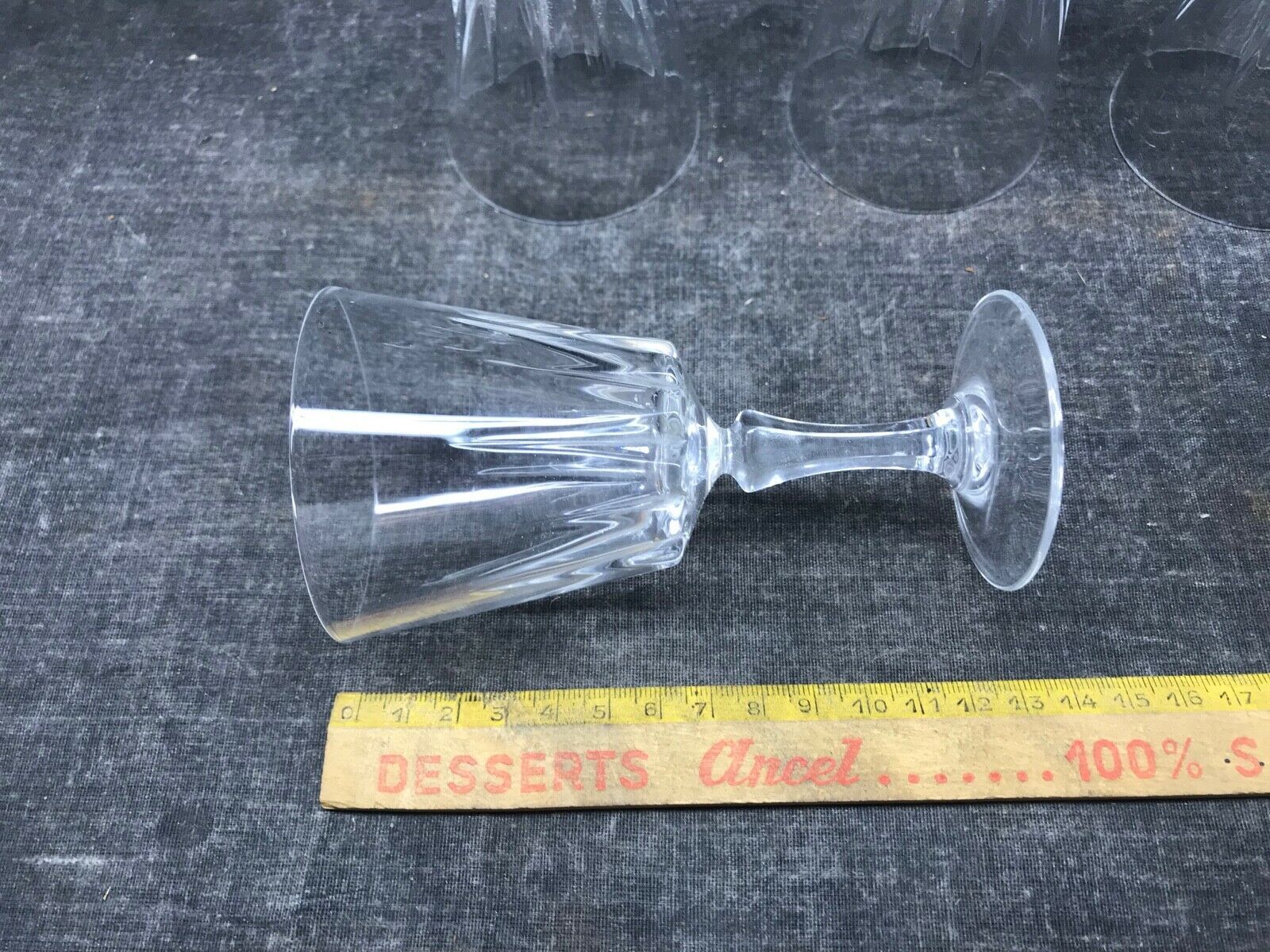 Set of four old vintage glass crystal walking glasses