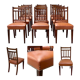 Suite of 12 English chairs nineteenth in mahogany and imitation leather