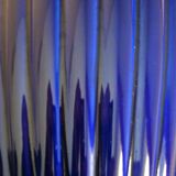 Vintage glazed ceramic vase, cobalt blue and gilt, Lancel Paris