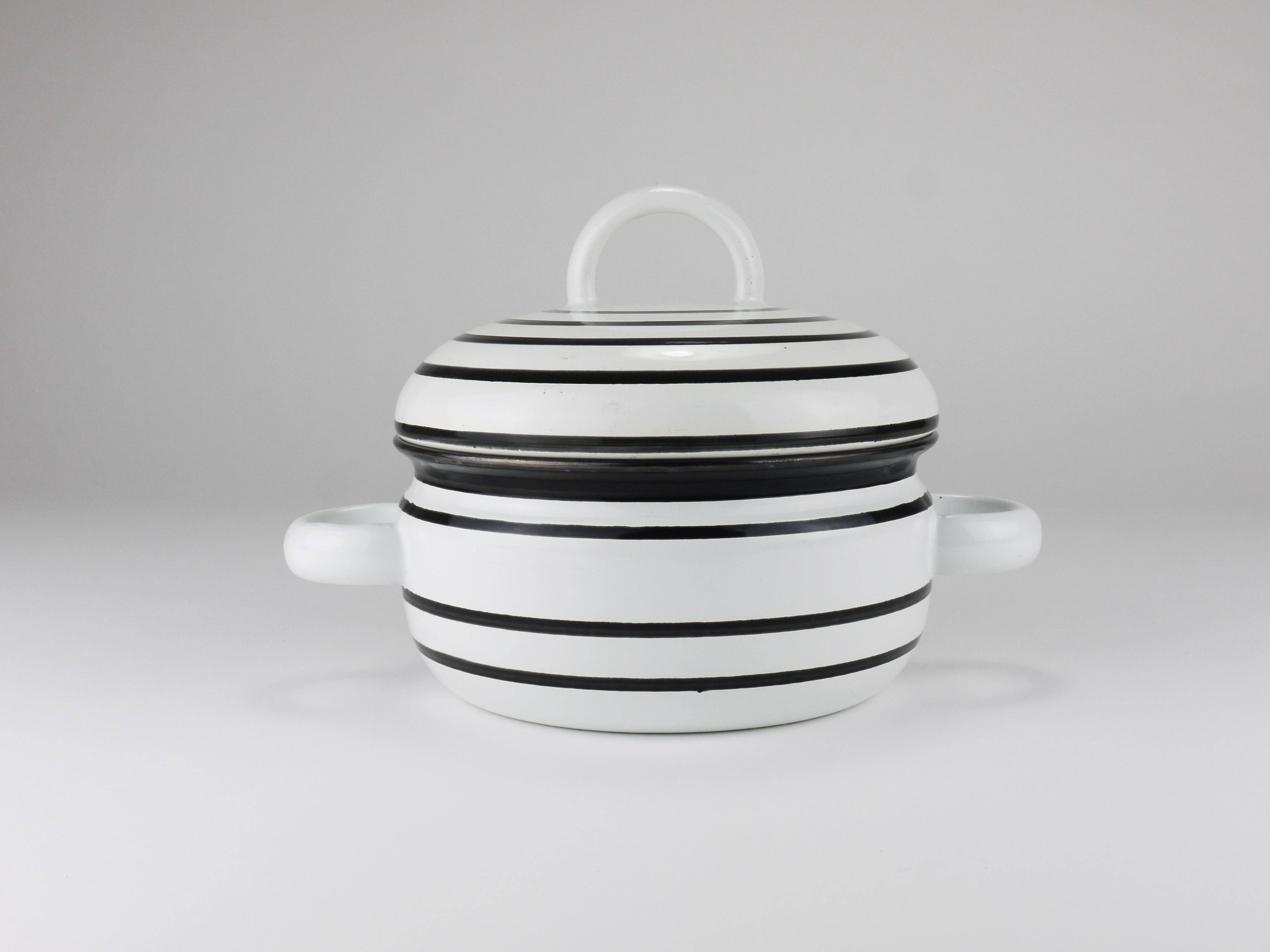 Enamelled pot carl aubock iii "culinar" with lid, ostovics vienna, austria, 1970s