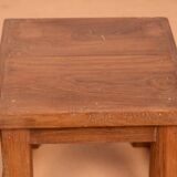 Old small Burmese teak workshop bedside table