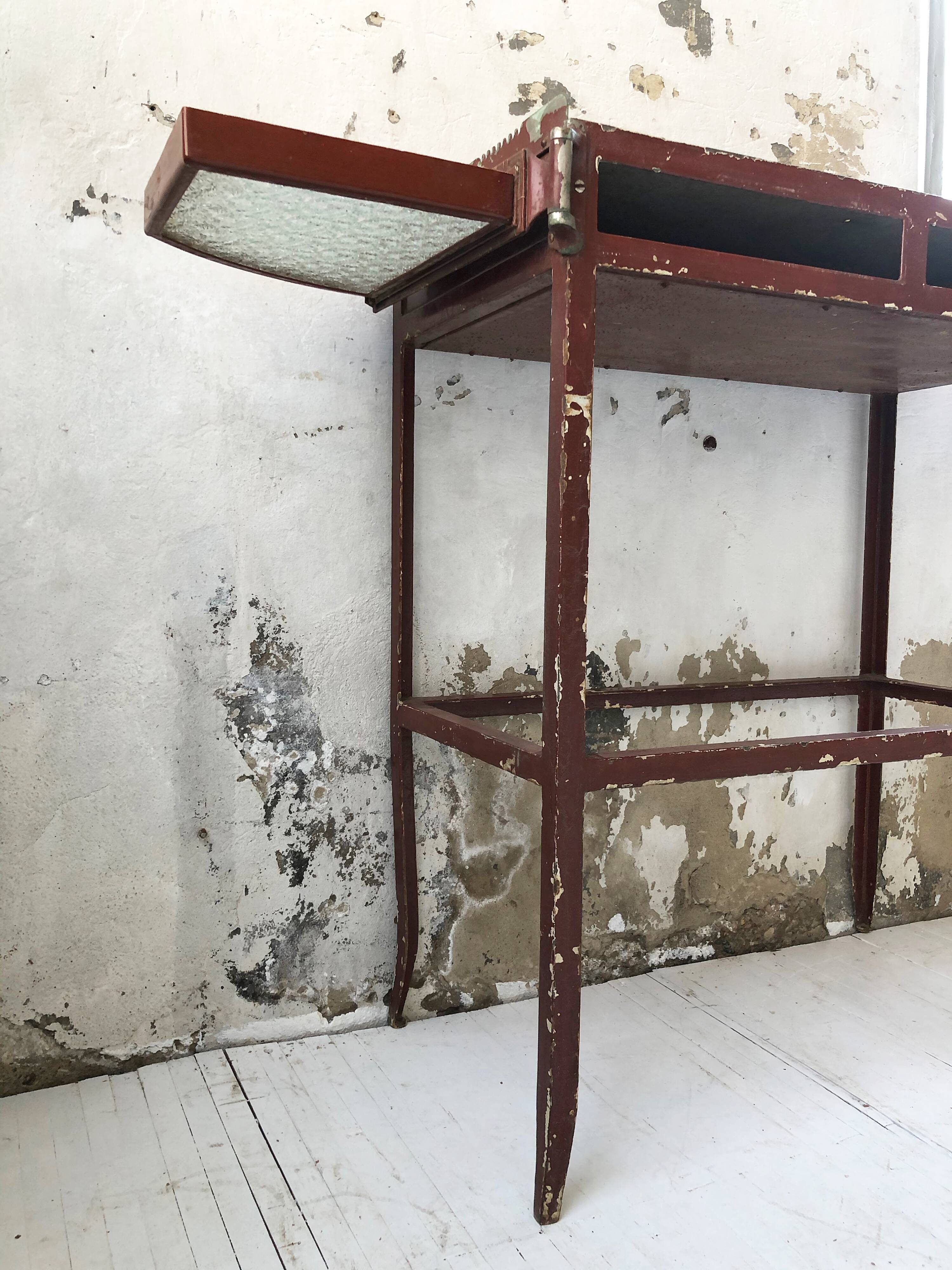 19th metal patinated dentist furniture
