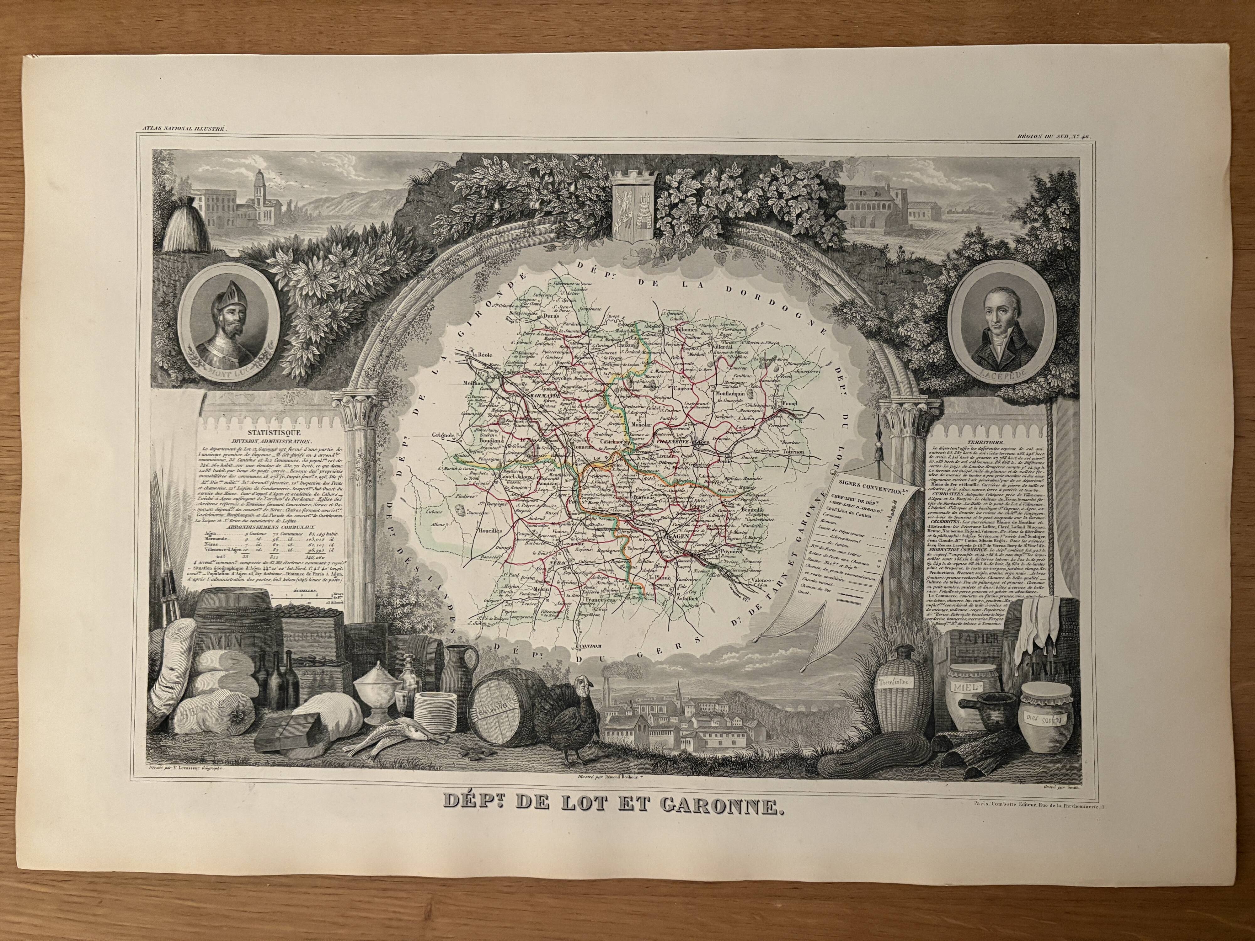 Old map of Lot et Garonne - 1840