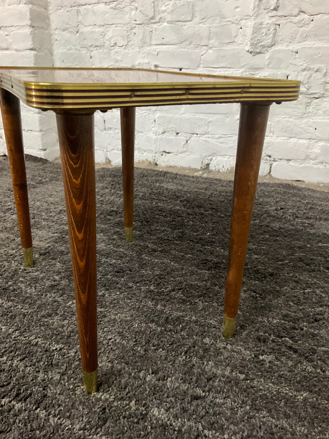 Vintage side table in Formica and teak 70s