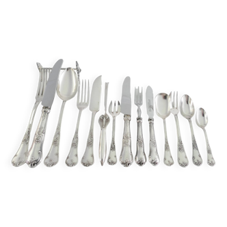Orfevrerie Wiskemann - Ménagère complète en métal argenté - 209 pièces/12 personnes - "N.14 Louis XV"