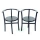 Set Of 4, Black Oak Dining Chairs, Czechoslovakia 1930s