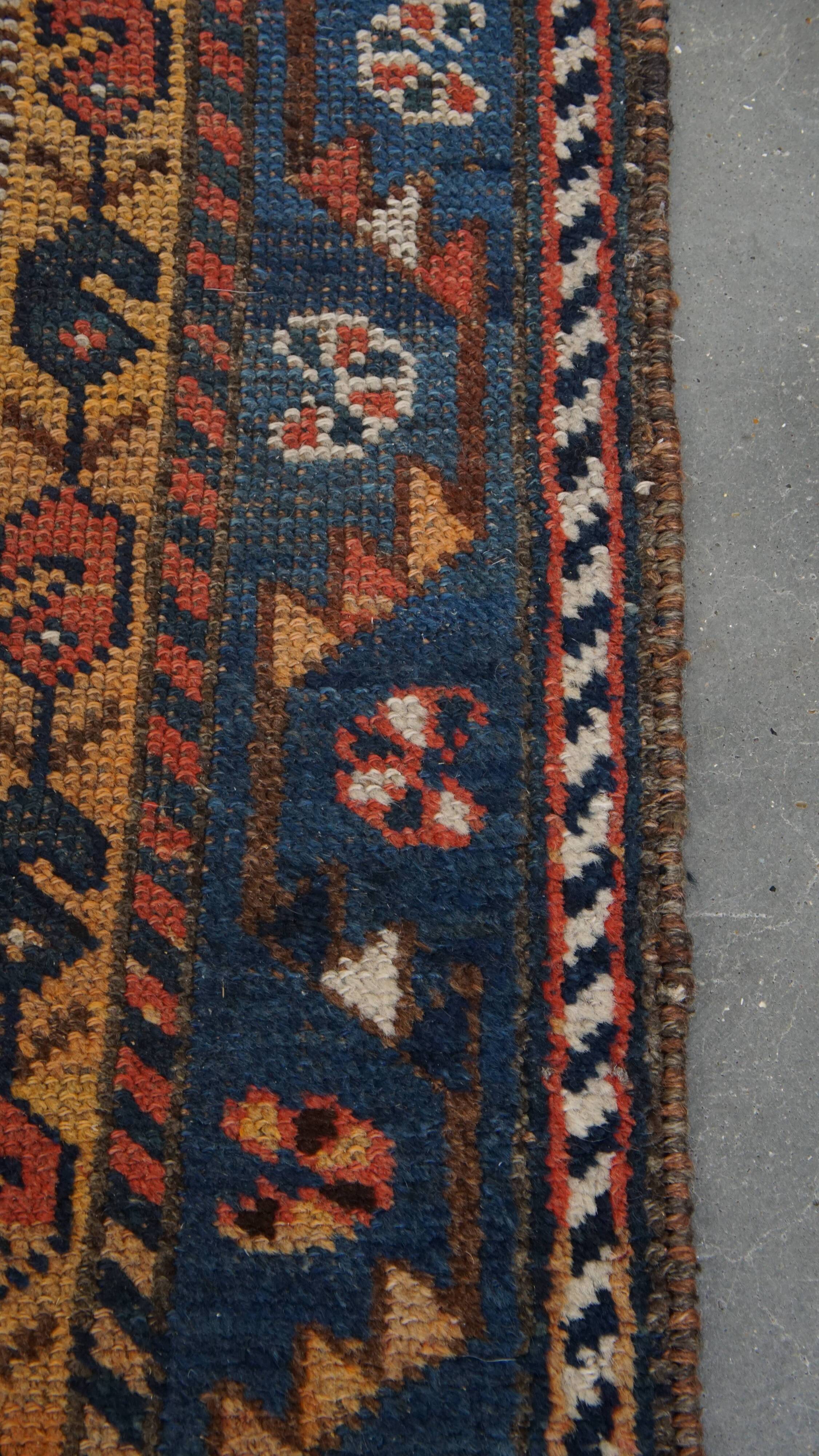 Vintage Hand-Knotted Rug with Patterns – 172x88cm