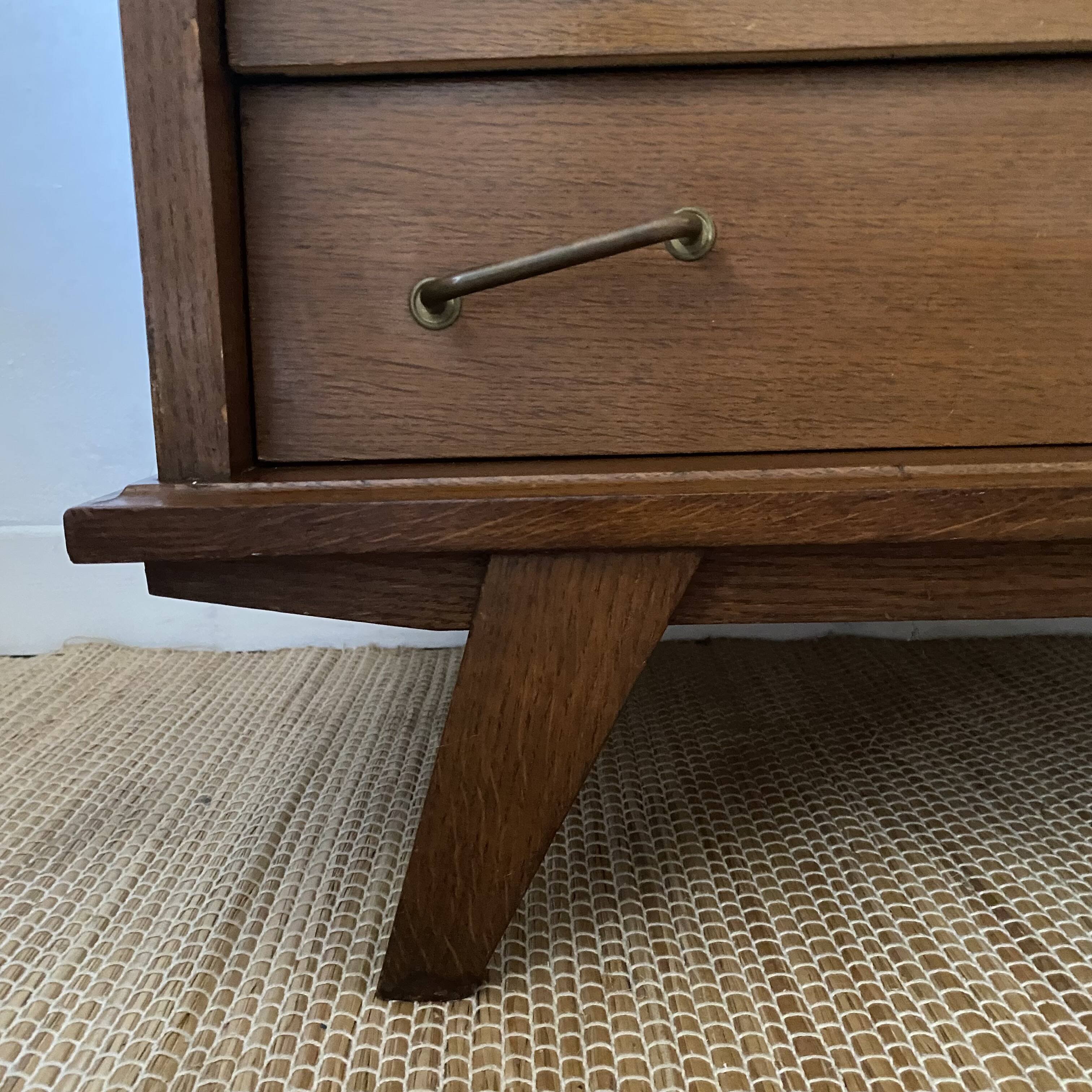 Vintage Scandinavian commode with tapered legs.