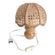 Italian Mid-Century Table Lamp, Pine Wood & Cane, Handcrafted, 1970s
