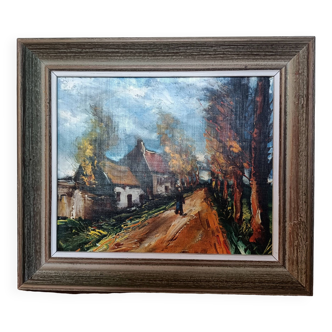 Framed reproduction painting of the painting "The Road" Maurice de Vlaminck
