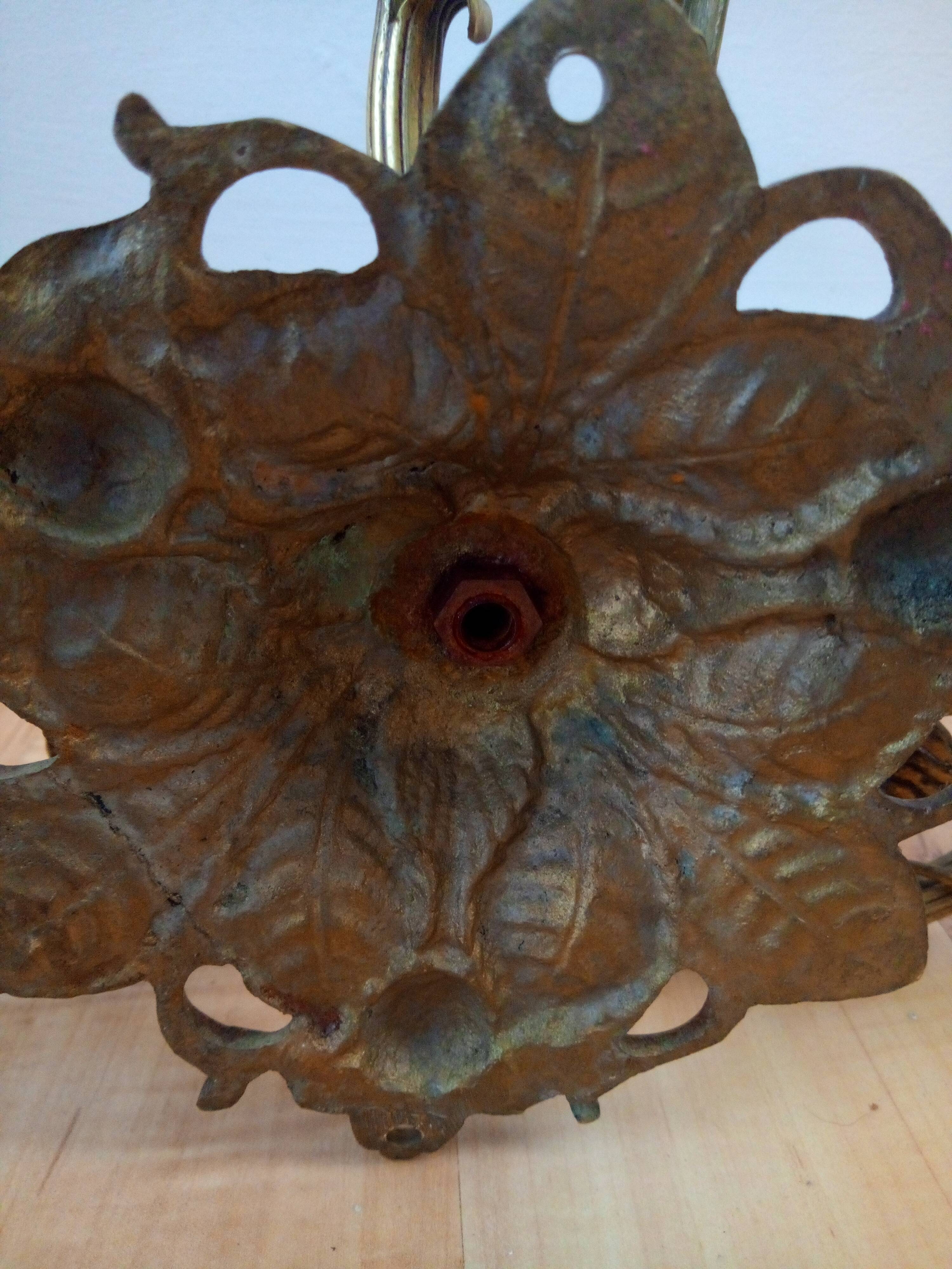 Bronze candle holder wall light