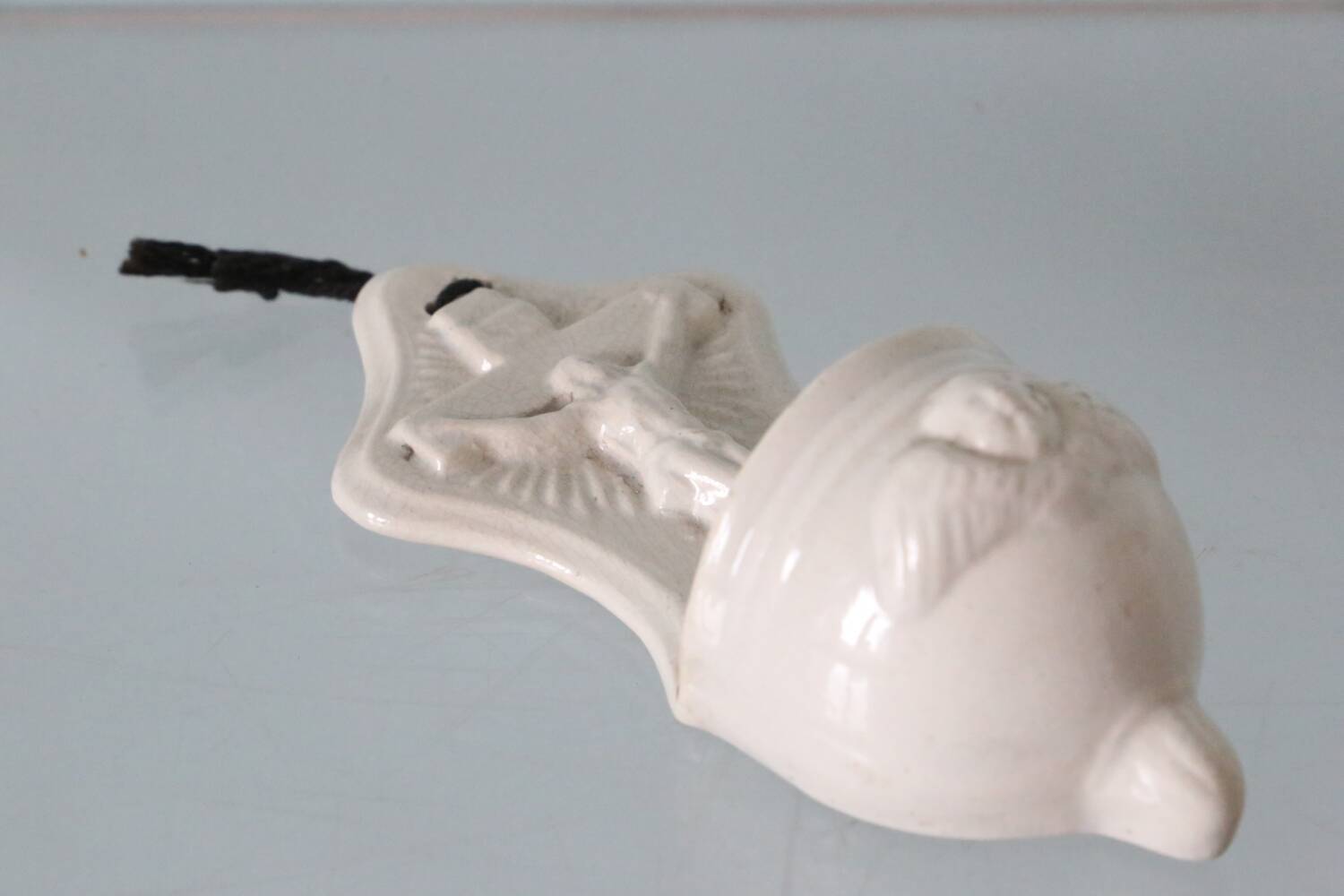 19th century earthenware stoup, Mouzin Frères, Onnaing