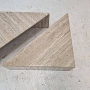 Set of Two Triangle Coffee Tables In Travertine By Up & Up, Italy 1980's