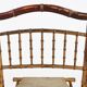 Chaise pliante en faux bambou en bois doré et tissu vert, France vers