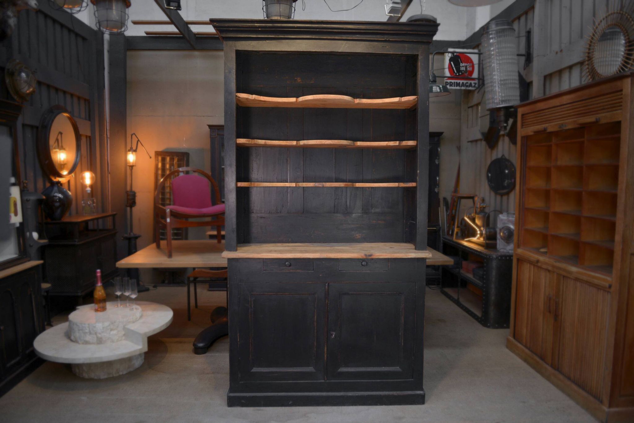 2-part sideboard in late 19th century fir