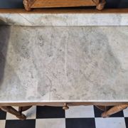 Antique dressing table with marble and solid wood with mirror.