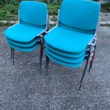 Set of 7 DSC chairs 1965 by Giancarlo Piretti edited by Castelli, Italy.