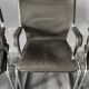 Ensemble de 6 chaises Uno en cuir gris sur piètement tubulaire chromé en porte-à-faux