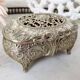 Vintage openwork silver metal jewelry box